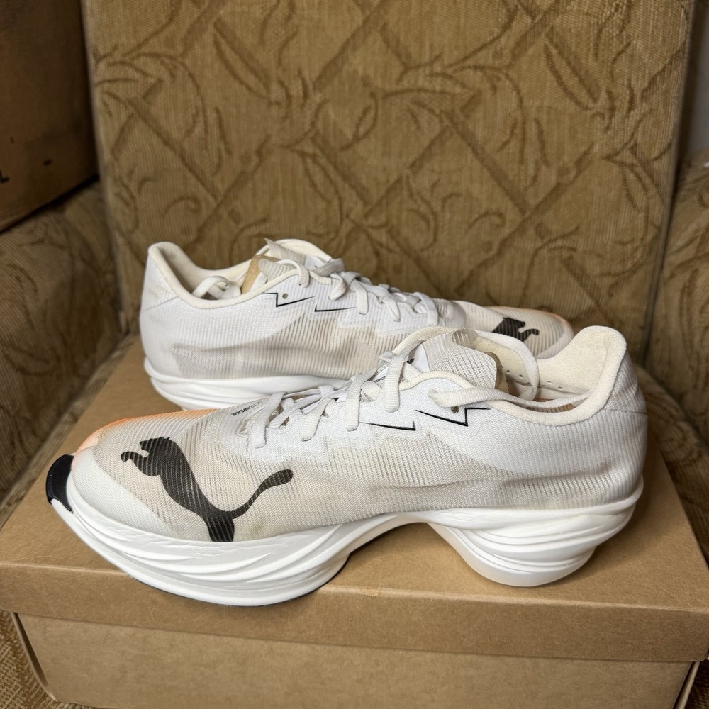Size 8 - PUMA FAST-R Nitro Elite 3 EKIDEN Running White Heat Fire 313418 01 EUC! - Picture 3 of 10